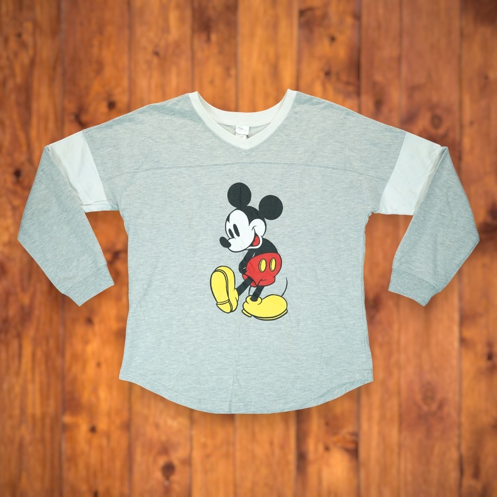 Walt Disney Mickey Mouse Long Sleeve‎ V Neck Colorblock  XL